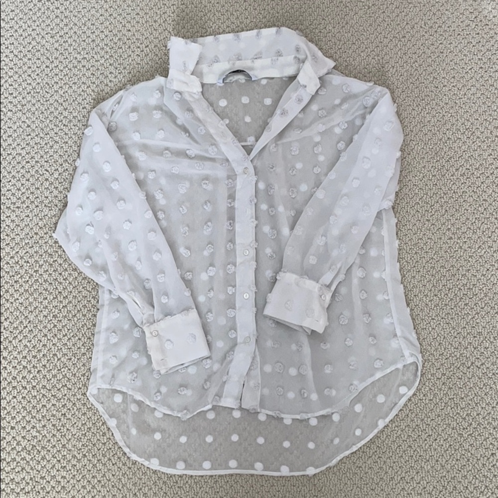 Sheer white Zara top
